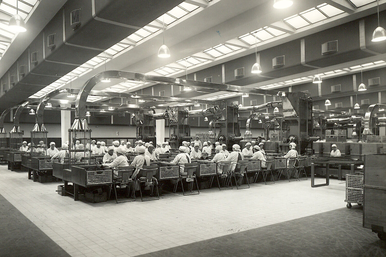 Altes Foto von Arbeiter:innen in der Tabakfabrik 