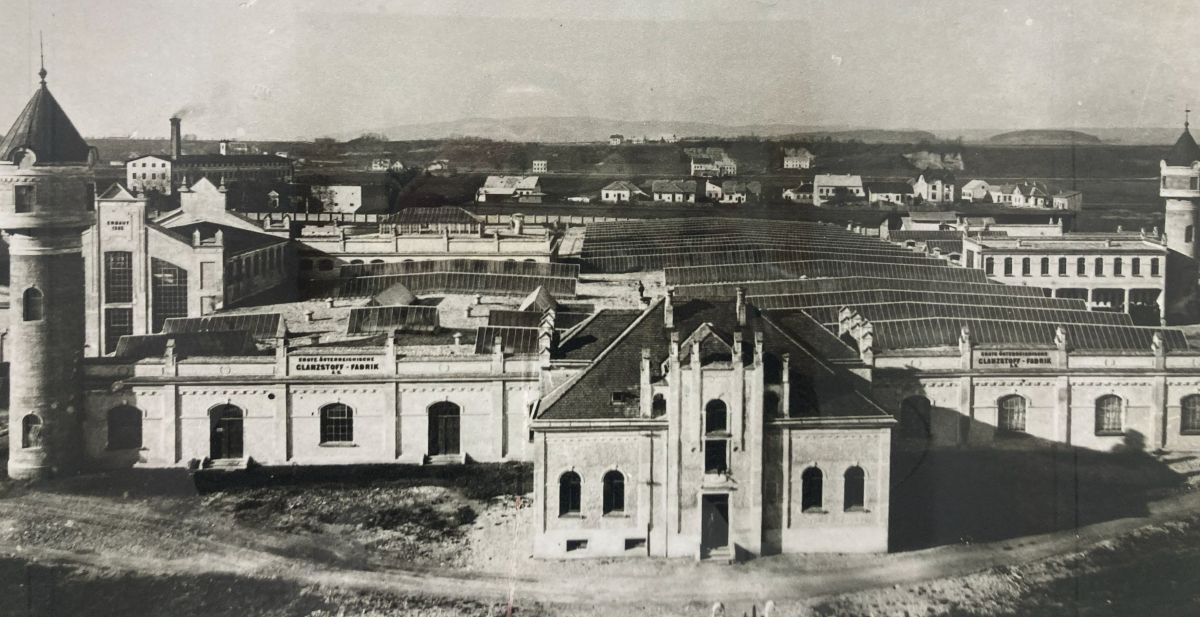 Historische Ansicht des Glanzstoffareals. Historische Ansicht des Glanzstoffareals.