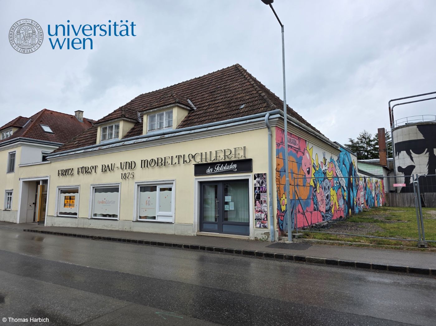 Außenansicht einer ehemaligen Bau- und Möbeltischlerein in Melk